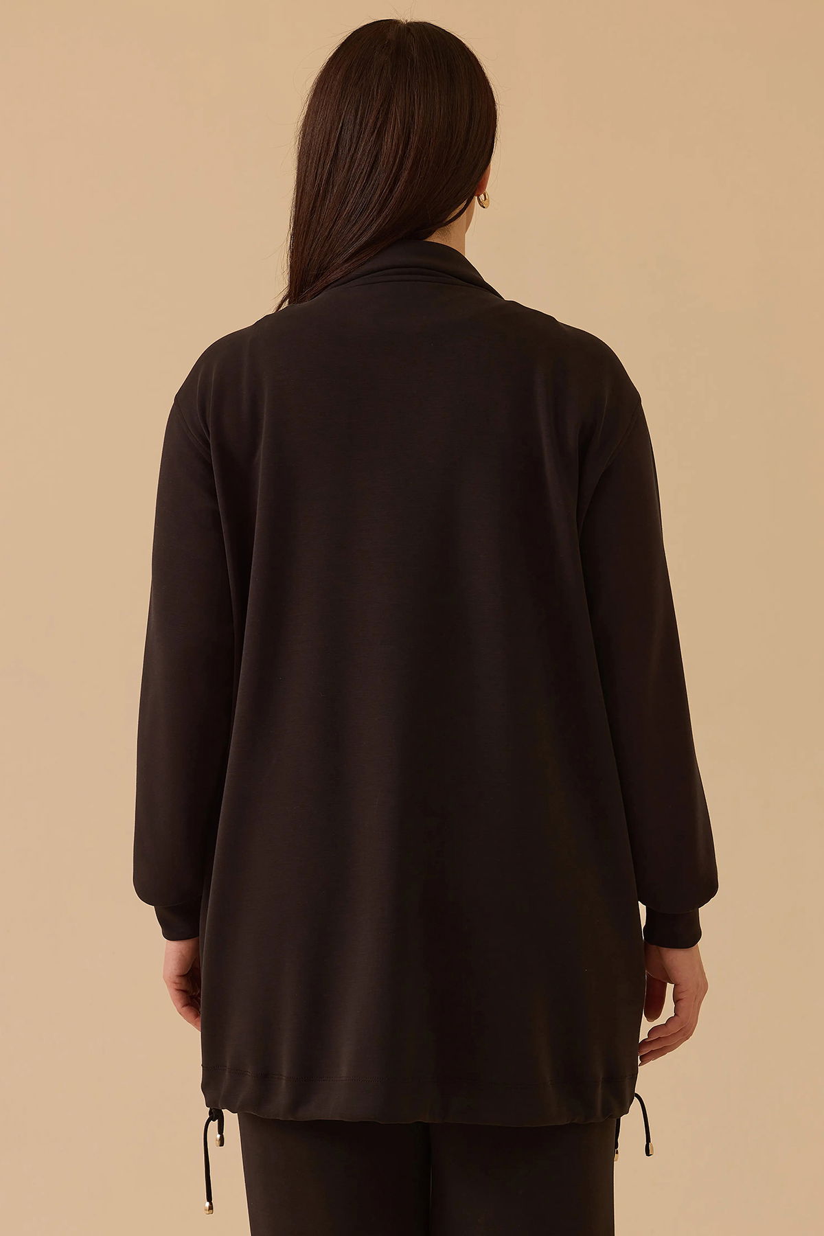 Galaxi Kadın Büyük Beden Fermuarlı Bel Ayarlamalı Kap 4010 Siyah - 4