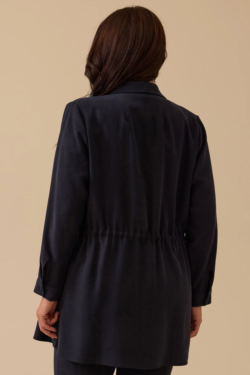 Galaxi Kadın Büyük Beden Pul İşlemeli Bağcıklı Kap 4002 Lacivert - 4