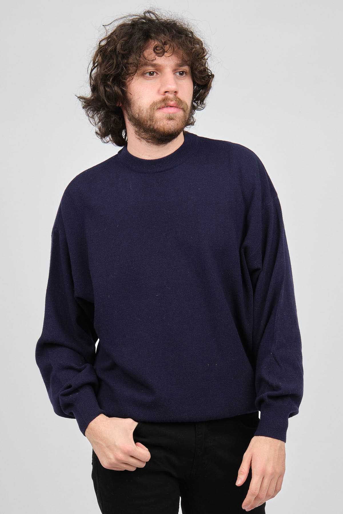 Ida Erkek Lambswool Bisiklet Yaka Kazak 0593154 Lacivert - 1