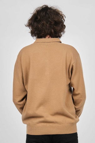 Ida Erkek Lambswool Polo Yaka Kazak 0593147 Camel - 5