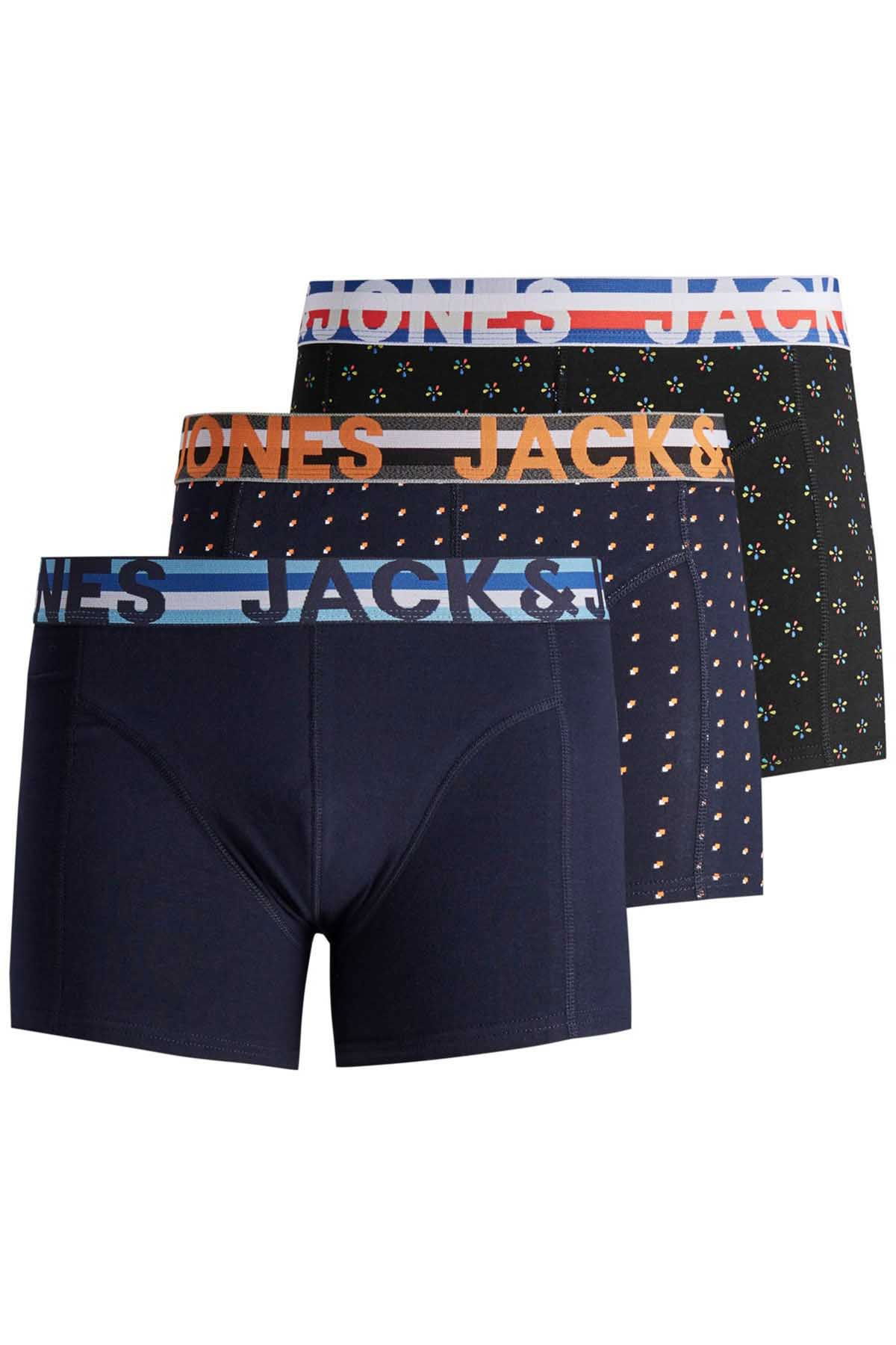Jack & Jones Erkek 3 lü Paket Henrik Boxer 63412151351 Siyah- Laci - 1