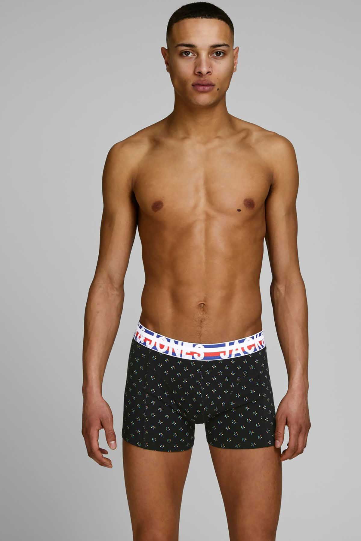 Jack & Jones Erkek 3 lü Paket Henrik Boxer 63412151351 Siyah- Laci - 2