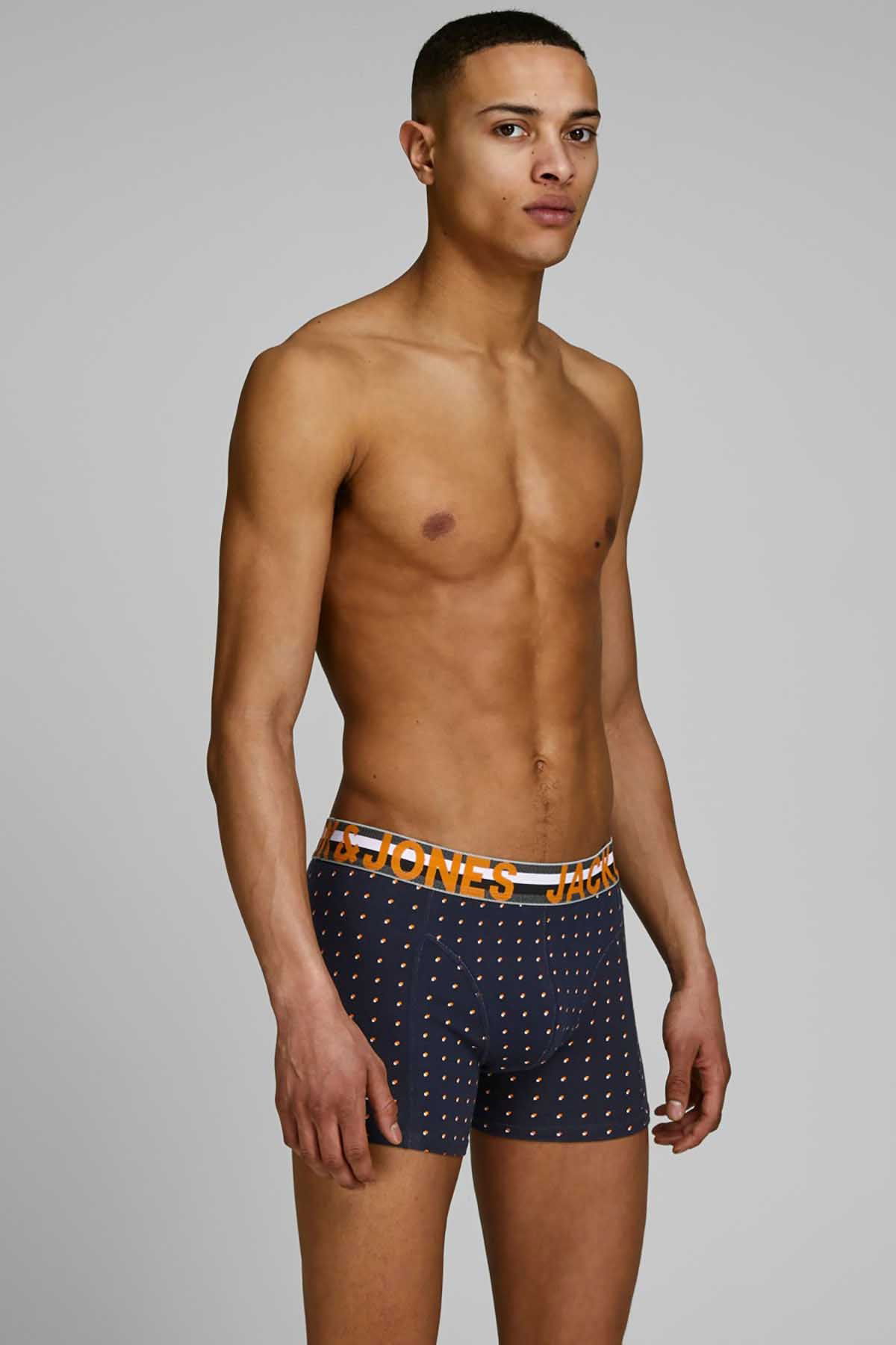 Jack & Jones Erkek 3 lü Paket Henrik Boxer 63412151351 Siyah- Laci - 4