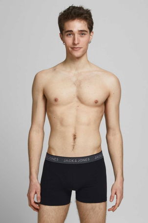 Jack & Jones Erkek 3'lü Boxer 12127816 Asfalt - 2