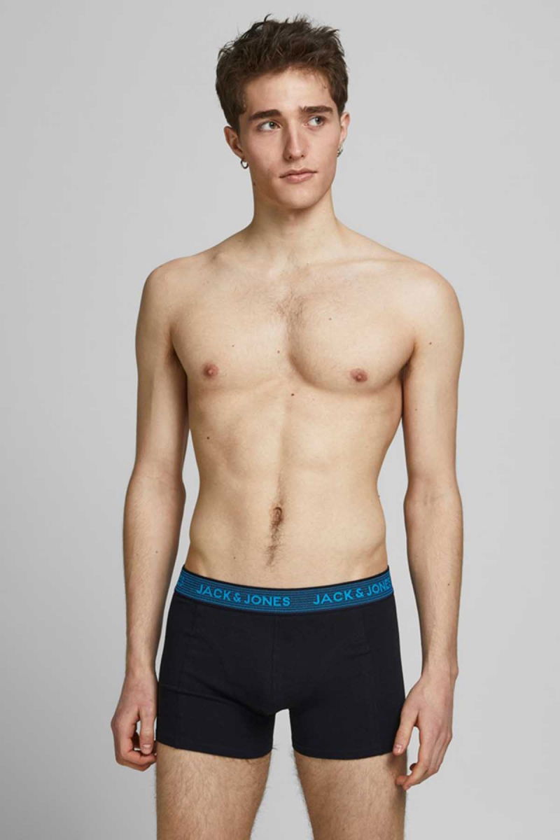 Jack & Jones Erkek 3'lü Boxer 12127816 Asfalt - 3