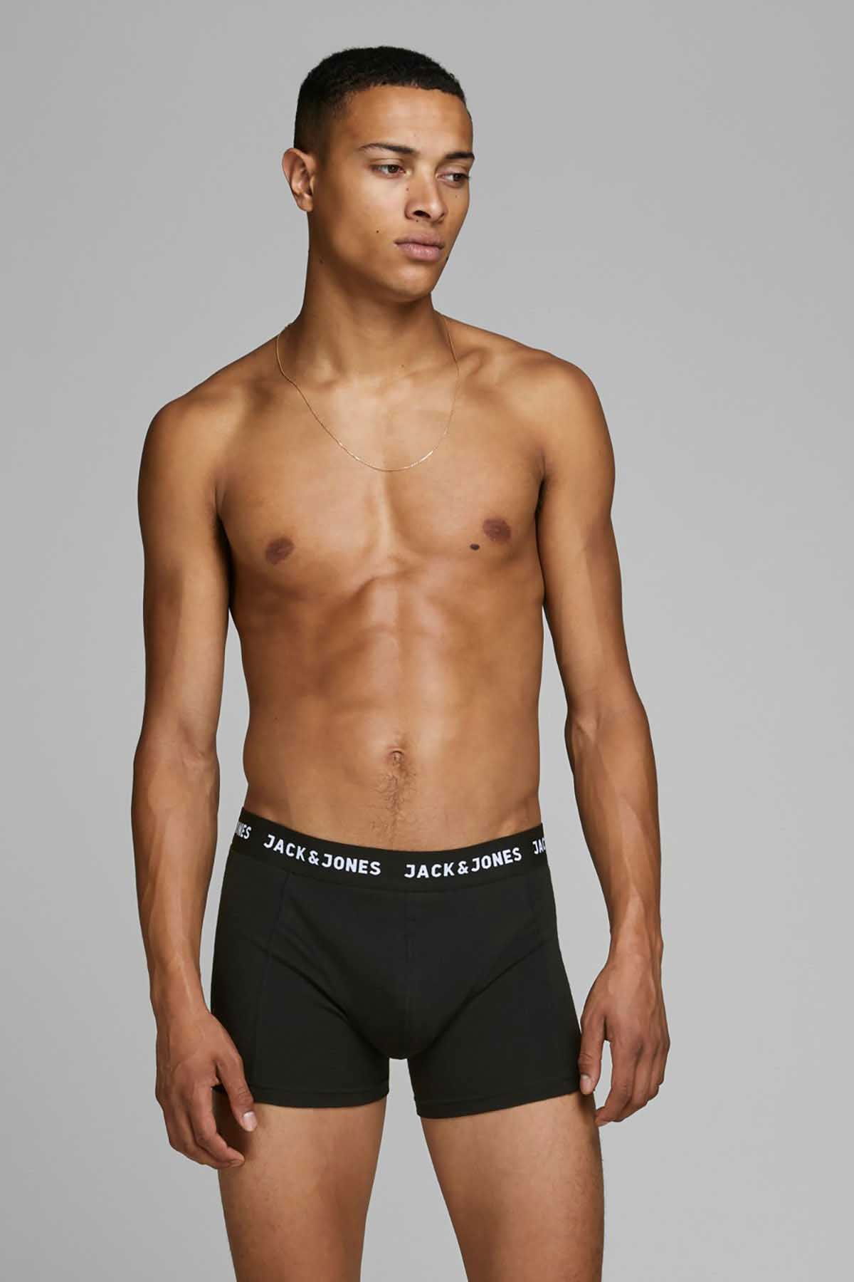 Jack & Jones Erkek 3'lü Boxer 63412171944 Siyah - 3