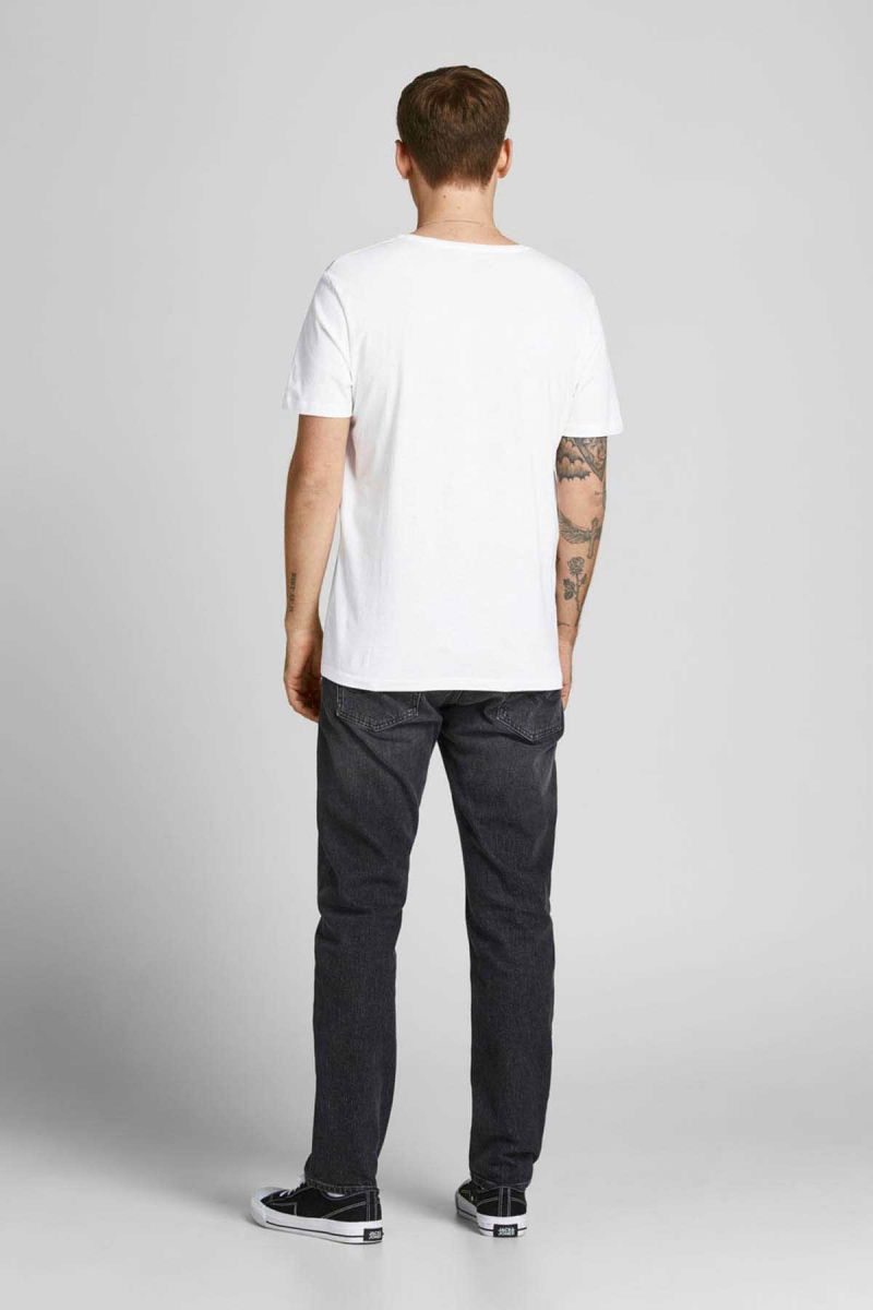 Jack & Jones Erkek Baskılı Bisiklet Yaka T-Shirt 63412205944 Ekru - 4