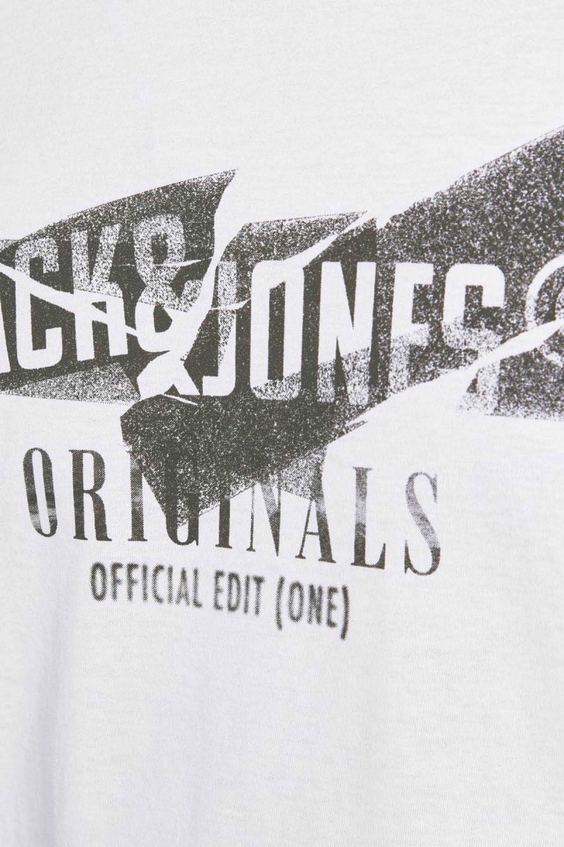 Jack & Jones Erkek Baskılı Bisiklet Yaka T-Shirt 63412205944 Ekru - 5