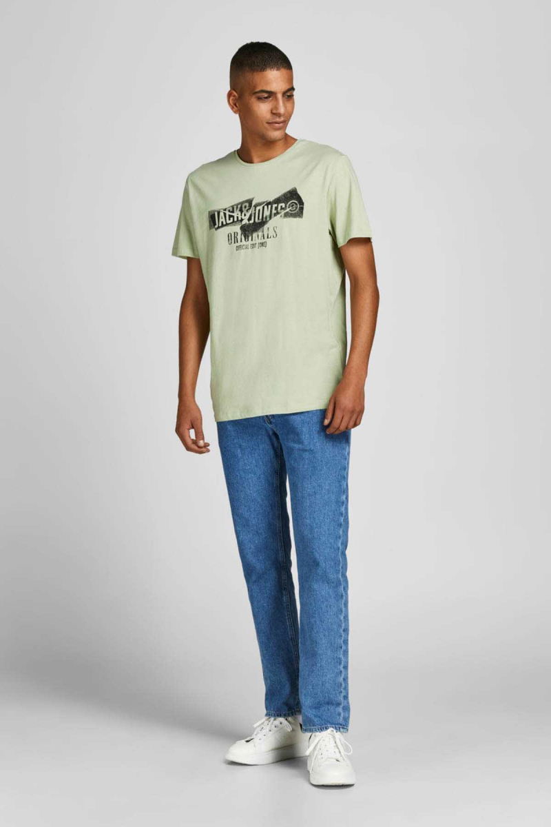 Jack & Jones Erkek Baskılı Bisiklet Yaka T-Shirt 63412205944 Yeşil - 2