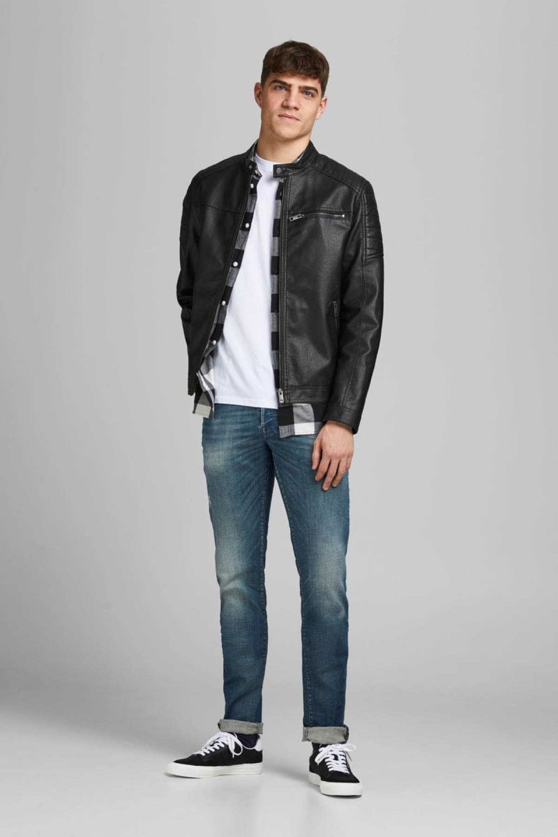 Jack & Jones Erkek Deri Ceket 63412147218 Siyah - 2