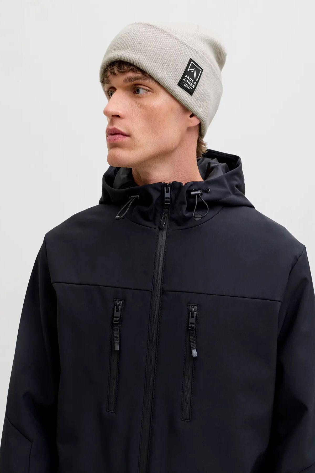 Jack & Jones Erkek Jacalpes Logo Detaylı Örme Bere 12286472 Gri - 1