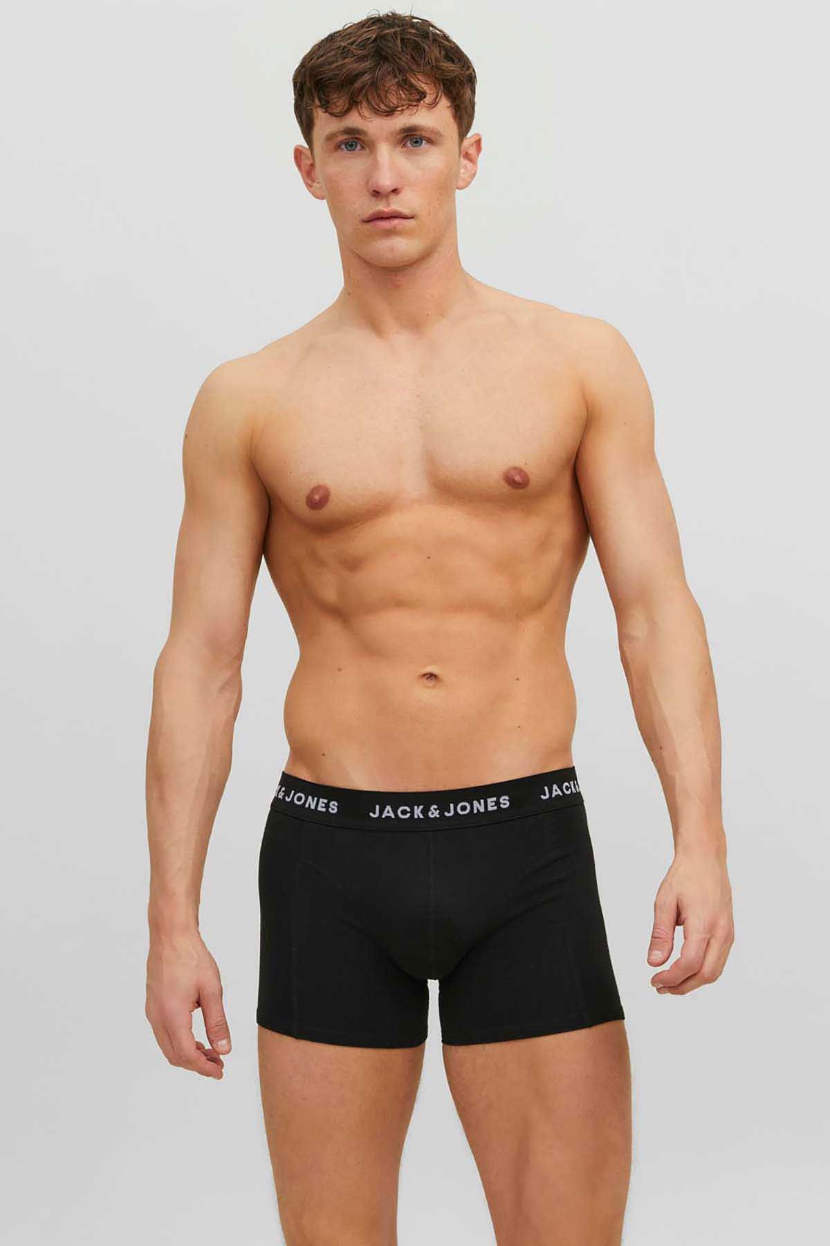 Jack & Jones Erkek Jacanthony 3'lü Boxer 12160750 Siyah - 2