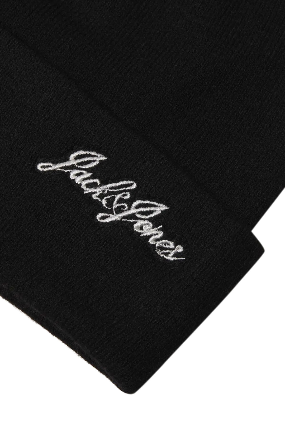 Jack & Jones Erkek Jacburnaby Yazı Detaylı Bere 12280403 Siyah - 2