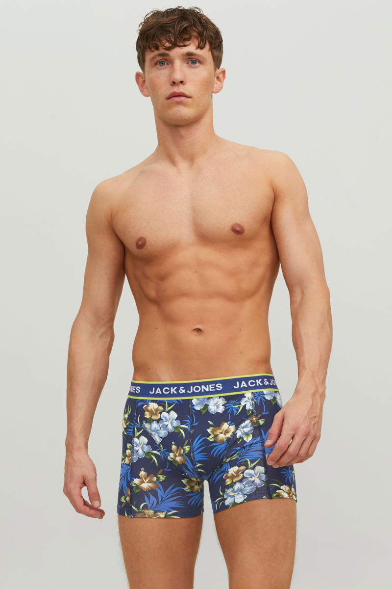 Jack & Jones Erkek Jacflower 3'lü Boxer 12171253 Siyah - 3