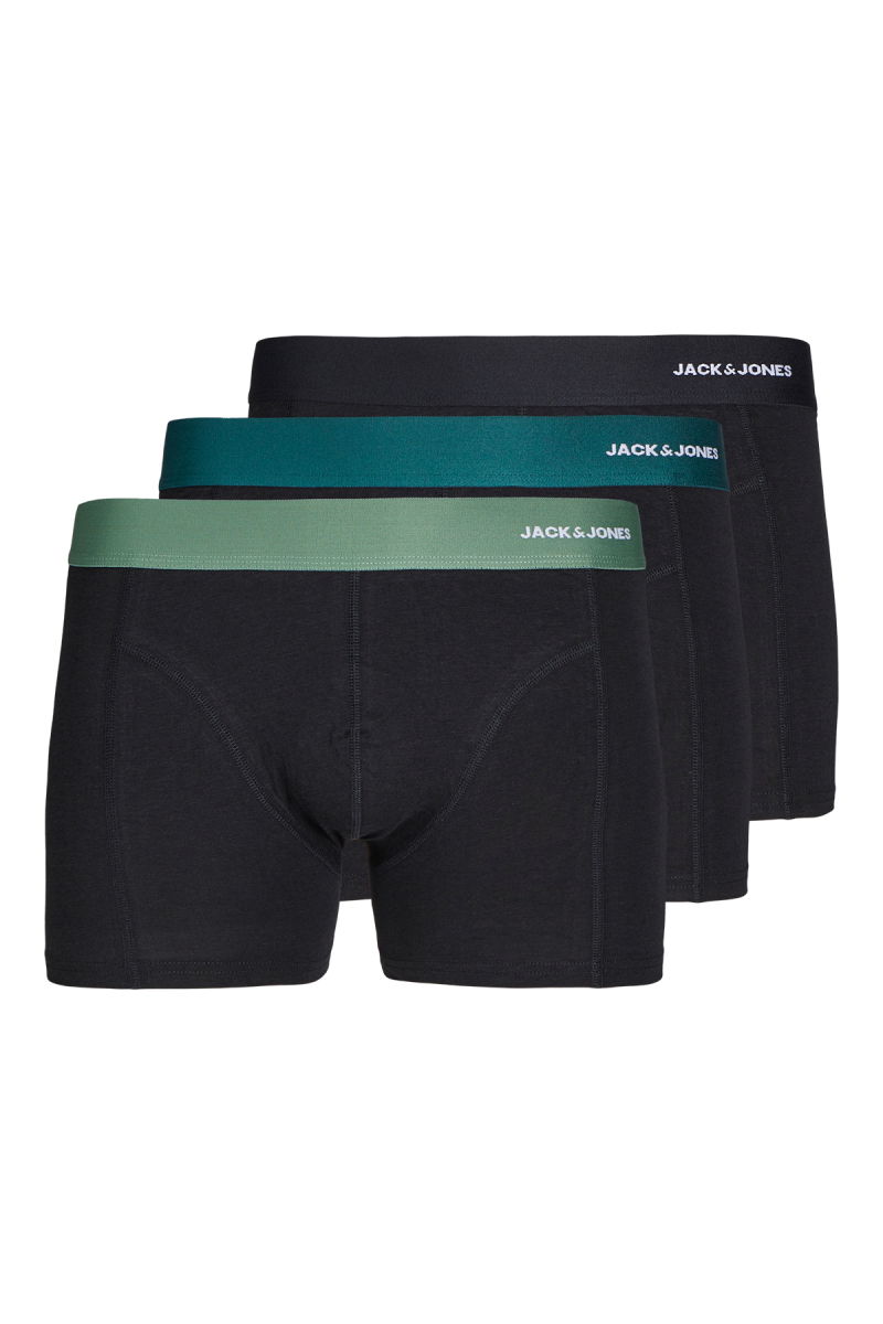 Jack & Jones Erkek Jacnıck 3'lü Boxer 12272454 Siyah-Yeşil - 1