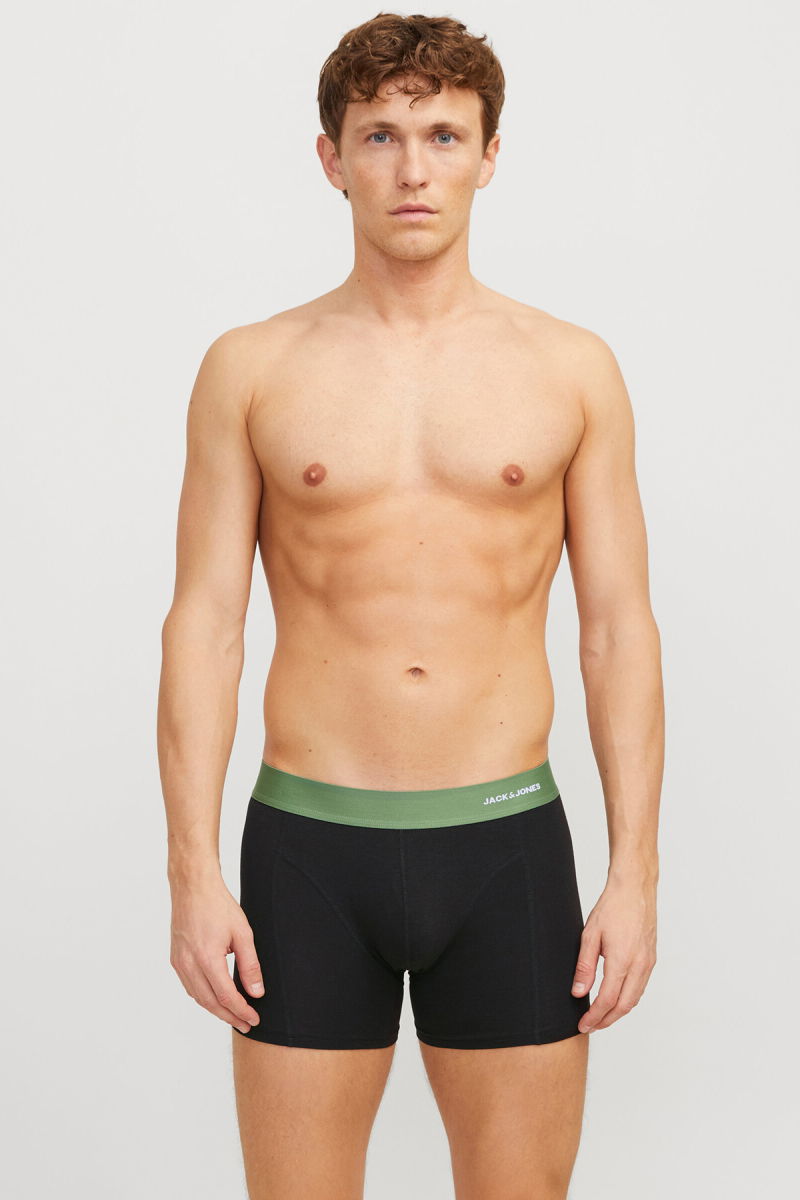 Jack & Jones Erkek Jacnıck 3'lü Boxer 12272454 Siyah-Yeşil - 2