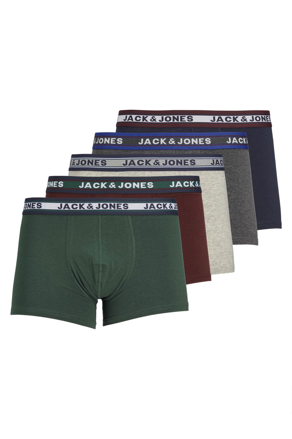 Jack & Jones Erkek Jacolıver 5'li Boxer 12165348 Koyu Gri - 1