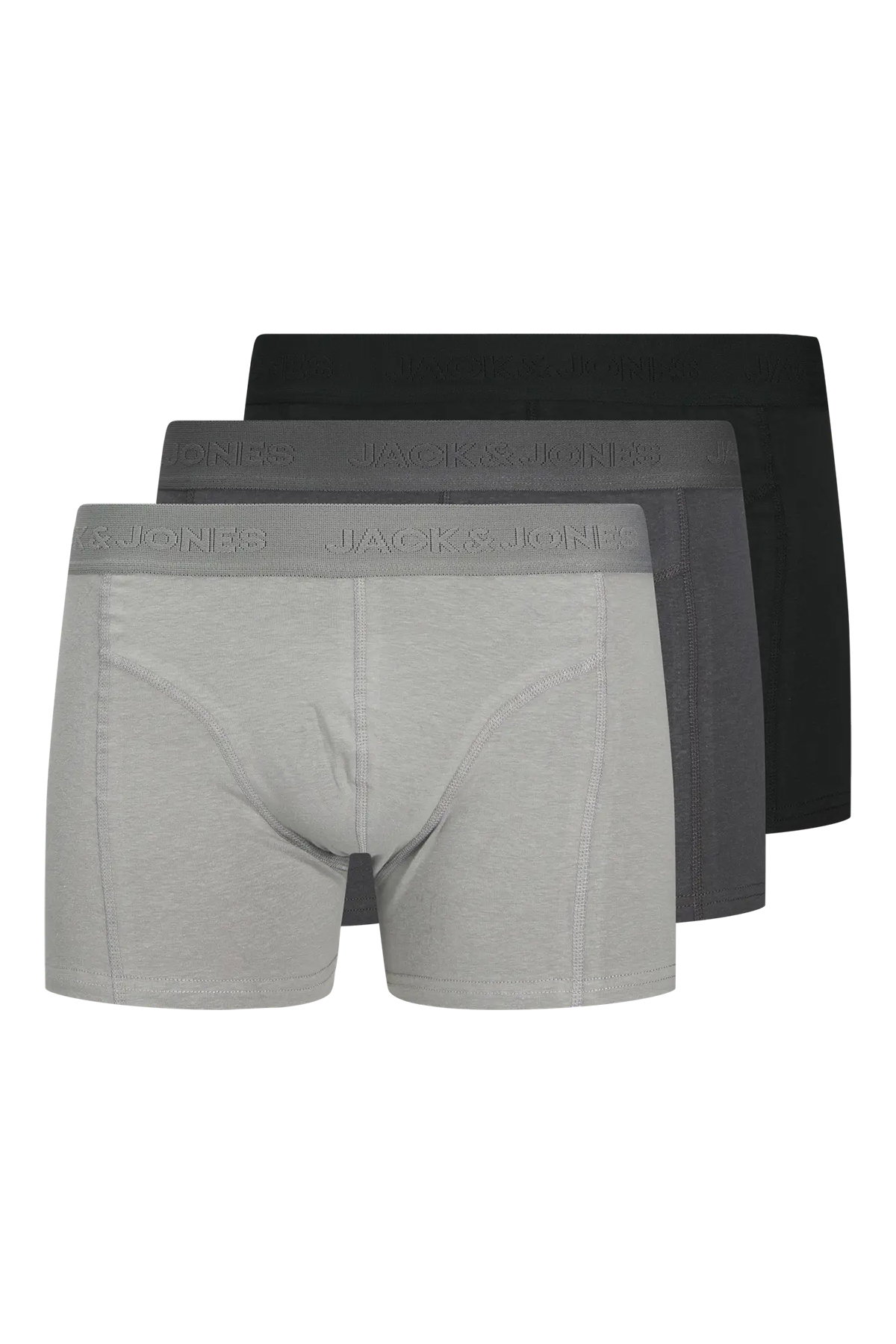 Jack & Jones Erkek Jacordınary 3'lü Boxer 12275575 Siyah-K.Gri - 1