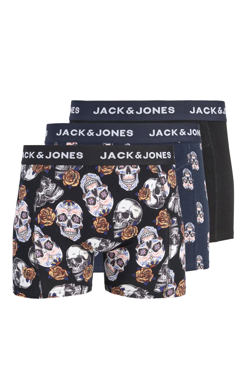 Jack & Jones Erkek Jacraul 3'lü Boxer 12301210 Siyah - Jack & Jones