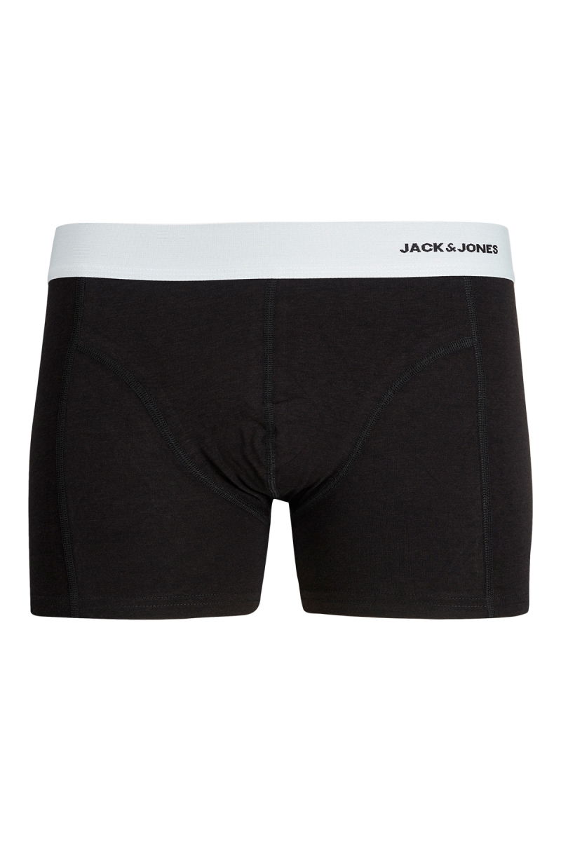 Jack & Jones Erkek Jacsense 3'lü Boxer 12276566 Siyah-Beyaz - 4