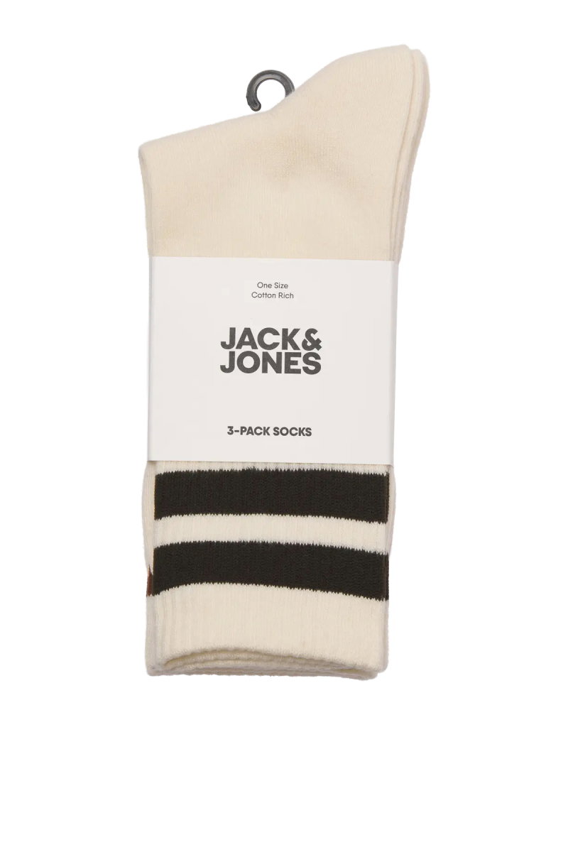 Jack & Jones Erkek Jactravıs Marka Logolu 3'lü Çorap 12260082 Krem - 2