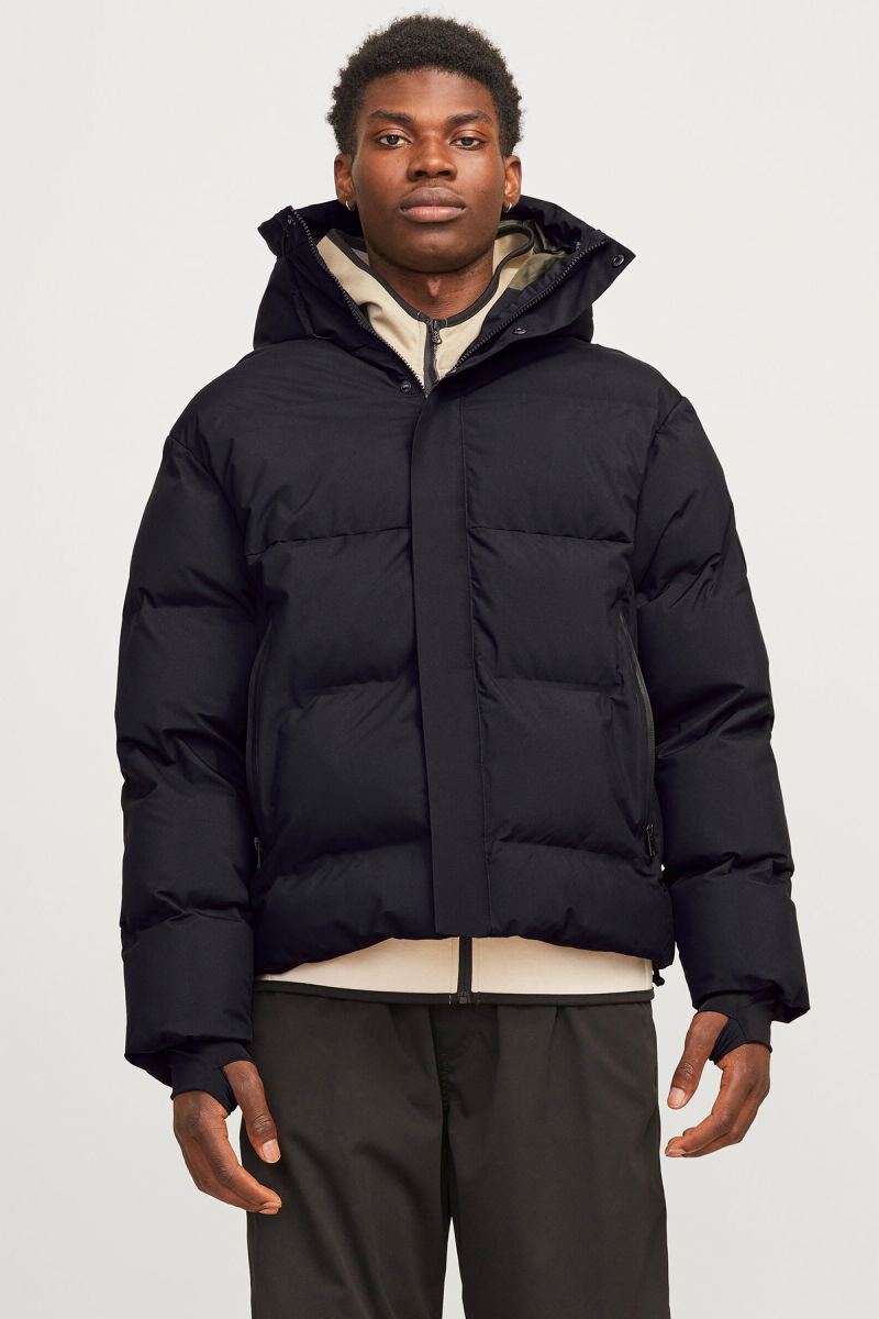 Jack & Jones Erkek Jcoalpha Kapüşonlu Rüzgar Geçirmez Puffer Mont 12261971 Siyah - 3