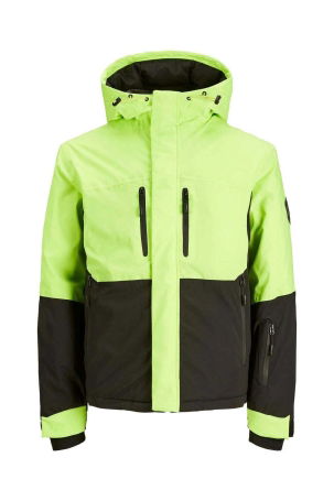 Jack & Jones Erkek Jcoalpıne Kapüşonlu Su Geçirmez Softshell Mont 12241637 Neon Yeşil 