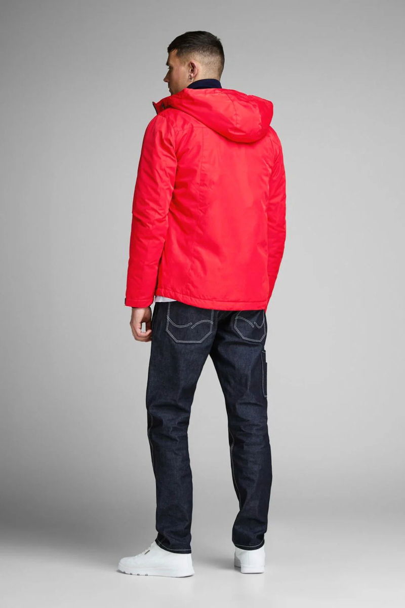 Jack & Jones Erkek Jcobest Kapüşonlu Softshell Ceket Mont 12140297 Kırmızı - 4