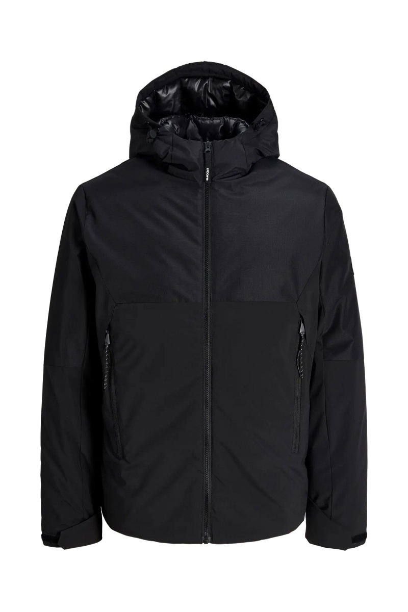 Jack & Jones Erkek Jcoclub Kapüşonlu Su İtici Şişme Mont 12299812 Siyah - Jack & Jones