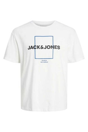 Jack & Jones Erkek Jcoexplored Baskı Detaylı T-Shirt 12231222 Beyaz 