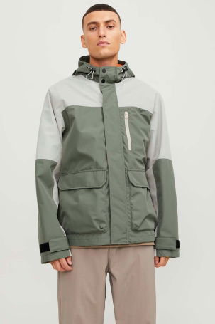 Jack & Jones Erkek Jcohıke Suya Dayanıklı Kapüşonlu Softshell Mevsimlik Mont 12253569 Haki 