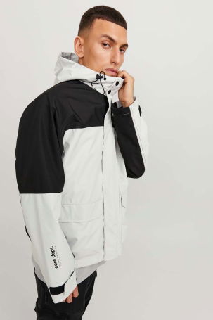 Jack & Jones Erkek Jcohıke Suya Dayanıklı Kapüşonlu Softshell Mevsimlik Mont 12253569 Taş 