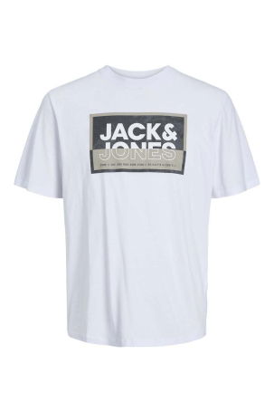 Jack & Jones Erkek Jcologan Baskı Detaylı Bisiklet Yaka T-Shirt 12253442 Beyaz - 5