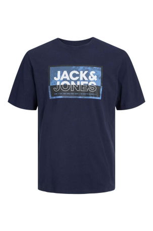 Jack & Jones Erkek Jcologan Baskı Detaylı Bisiklet Yaka T-Shirt 12253442 Lacivert - 5