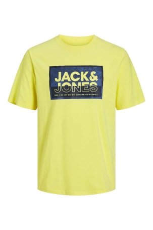 Jack & Jones Erkek Jcologan Baskı Detaylı Bisiklet Yaka T-Shirt 12253442 Sarı - 5