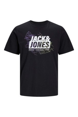 Jack & Jones Erkek Jcomap Baskı Detaylı Bisiklet Yaka T-Shirt 12252376 Siyah - 5