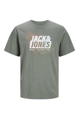 Jack & Jones Erkek Jcomap Baskı Detaylı Bisiklet Yaka T-Shirt 12252376 Yeşil - 5