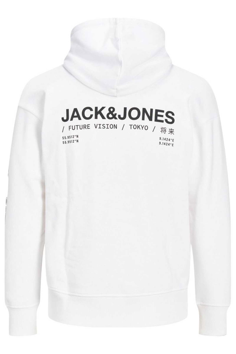 Jack & Jones Erkek Jcomono Vision Kapüşonlu Sweatshirt 63412216286 Beyaz - 2