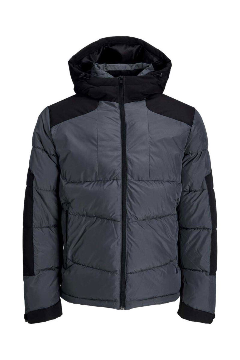 Jack & Jones Erkek Jcootıs Su Geçirmez Kapüşonlu Şişme Mont 12239001 Asfalt - 7