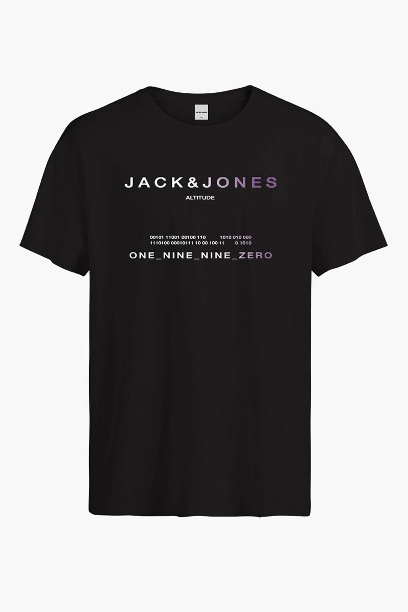 Jack & Jones Erkek Jcorıot Baskı Detaylı Bisiklet Yaka %100 Pamuk T-Shirt 12256771 Siyah - 1