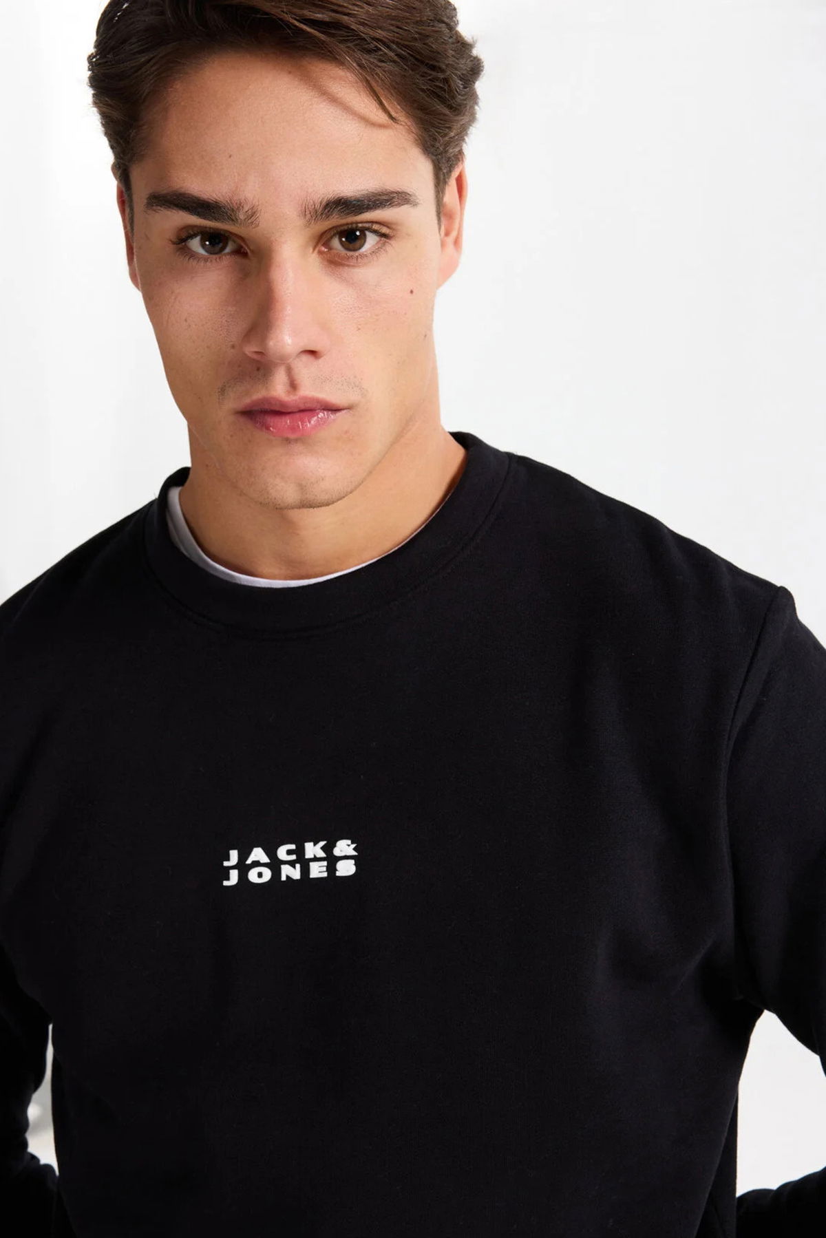 Jack & Jones Erkek Jcostance Bisiklet Yaka %100 Pamuk Sweatshirt 12282821 Siyah - 3