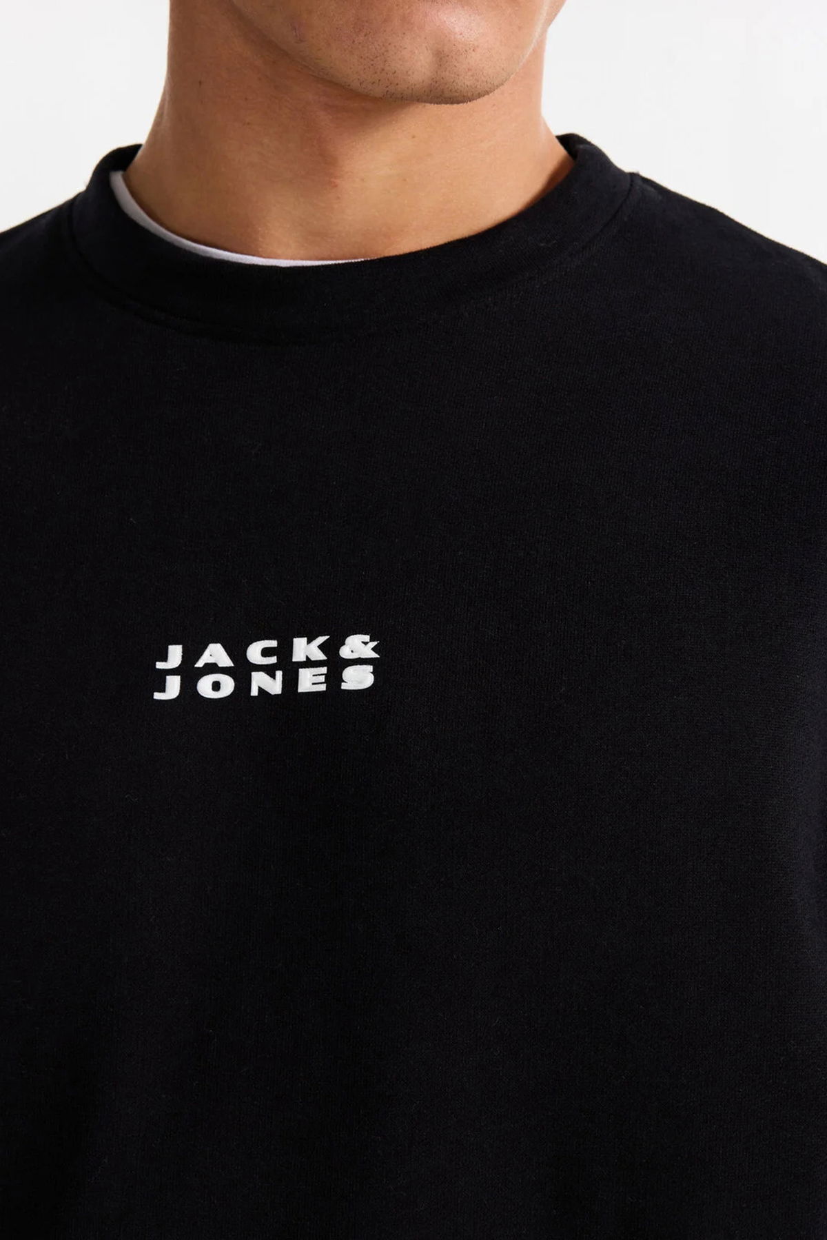 Jack & Jones Erkek Jcostance Bisiklet Yaka %100 Pamuk Sweatshirt 12282821 Siyah - 4