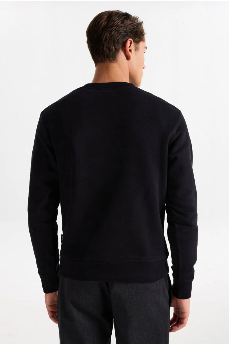 Jack & Jones Erkek Jcostance Bisiklet Yaka %100 Pamuk Sweatshirt 12282821 Siyah - 5