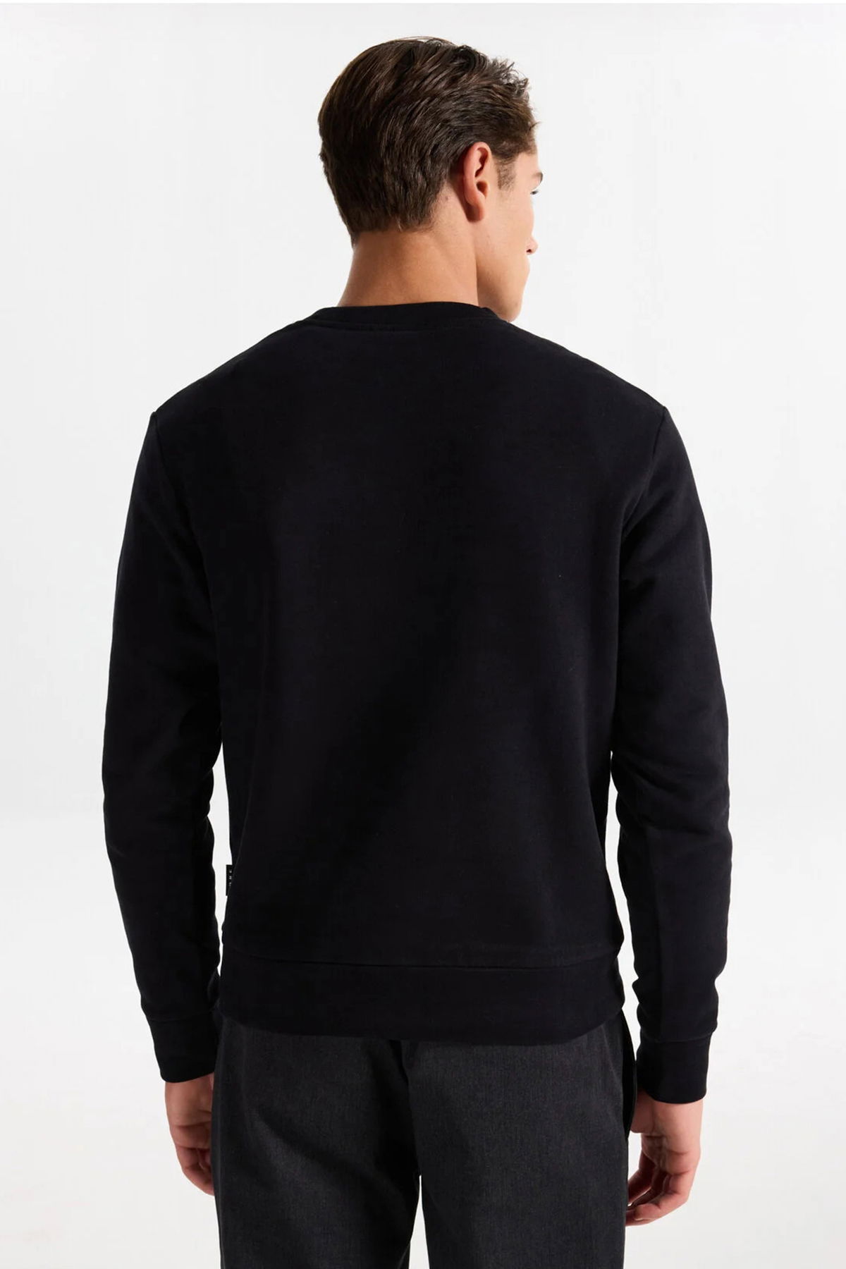 Jack & Jones Erkek Jcostance Bisiklet Yaka %100 Pamuk Sweatshirt 12282821 Siyah - 5