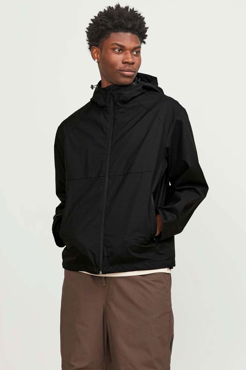 Jack & Jones Erkek Jcothread Suya Dayanıklı Kapüşonlu Softshell Mevsimlik Mont 12251514 Siyah - 2