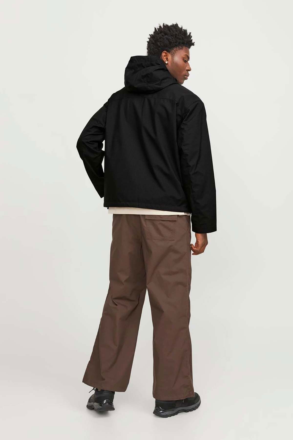 Jack & Jones Erkek Jcothread Suya Dayanıklı Kapüşonlu Softshell Mevsimlik Mont 12251514 Siyah - 3