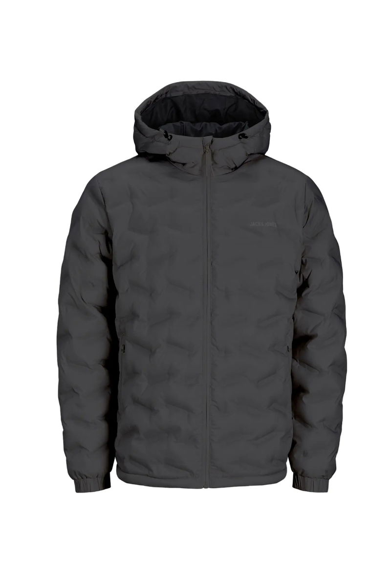 Jack & Jones Erkek Jcowın Kapüşonlu Rüzgar Geçirmez Kapitone Mont 12250429 Asfalt 