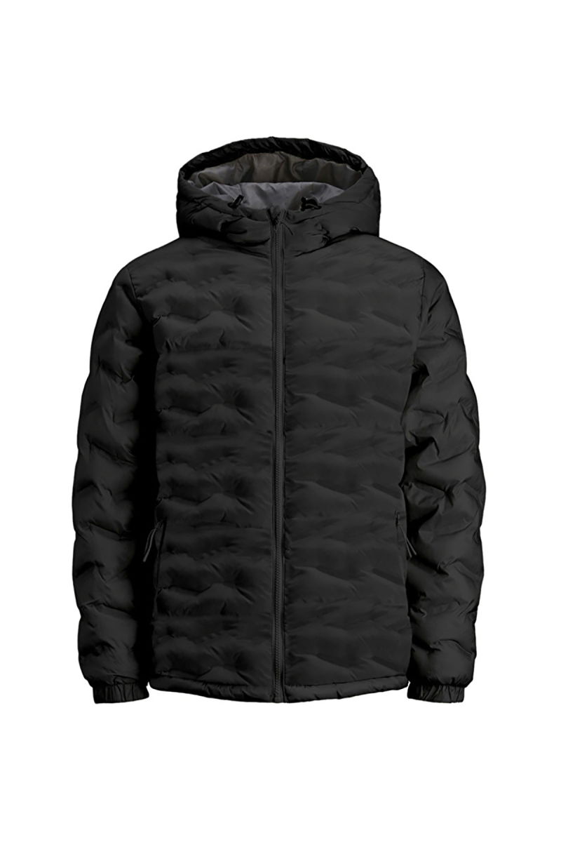 Jack & Jones Erkek Jcowın Kapüşonlu Rüzgar Geçirmez Kapitone Mont 12250429 Siyah - Jack & Jones