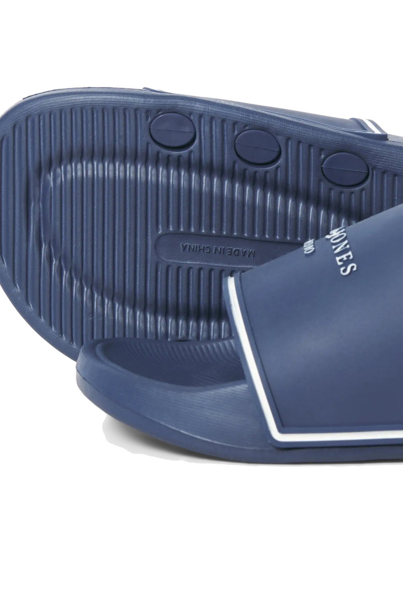 Jack & Jones Erkek Jfwartıllery Logo Detaylı Havuz ve Plaj Terliği 12292042 Lacivert - 5