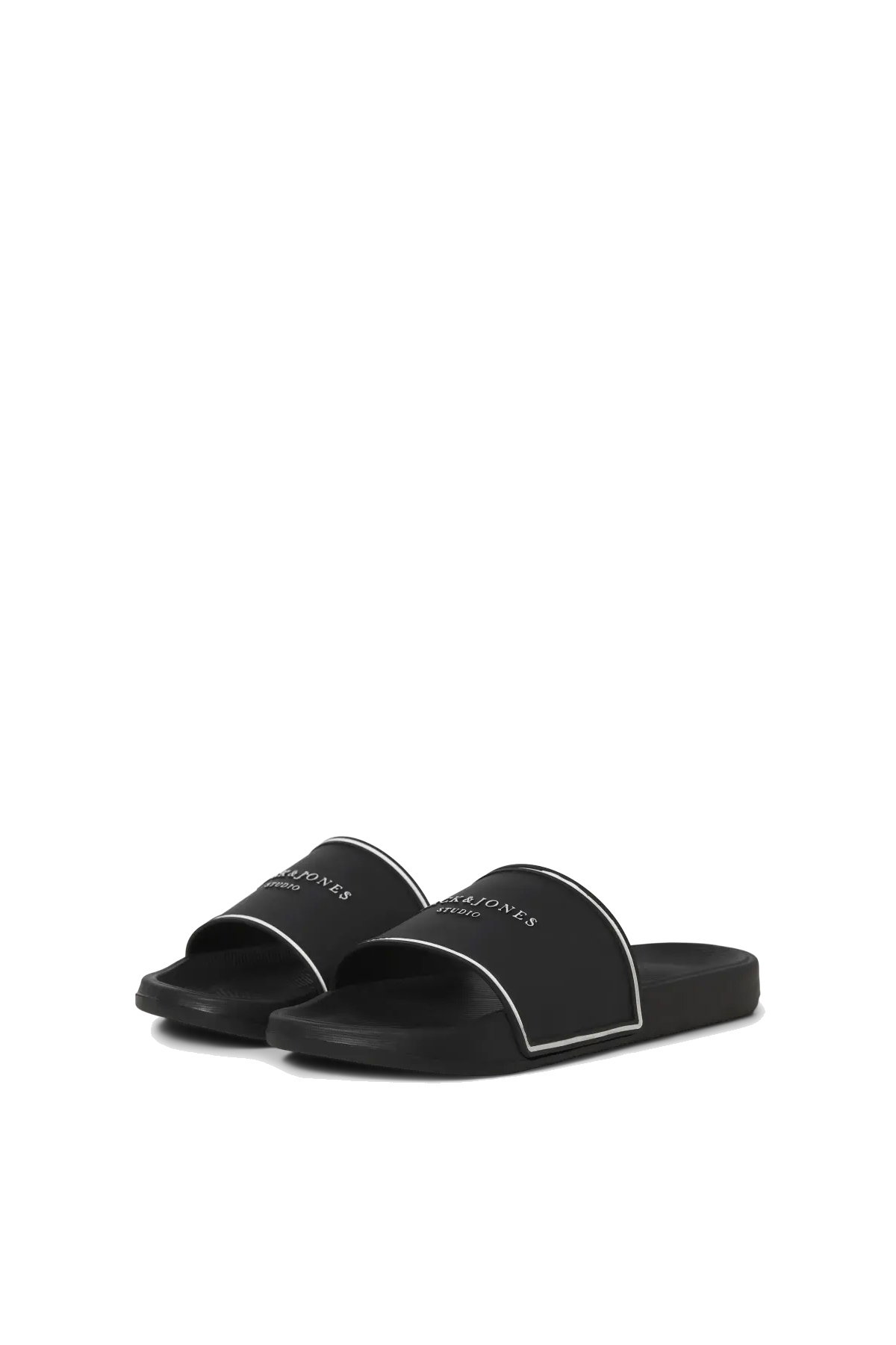 Jack & Jones Erkek Jfwartıllery Logo Detaylı Havuz ve Plaj Terliği 12292042 Siyah - 3